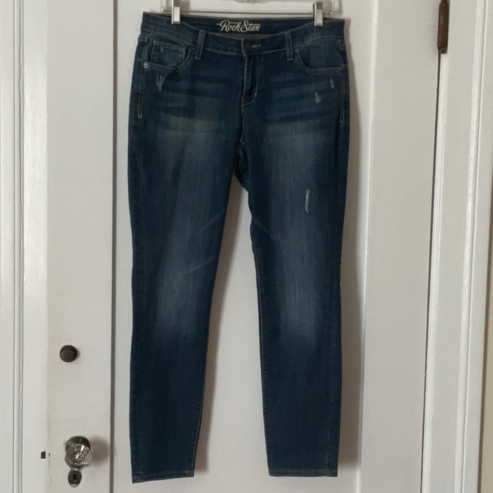 OLD NAVY The RockStar Women’s Low Rise Slim Leg Jeans Blue Sz 14 Preowned